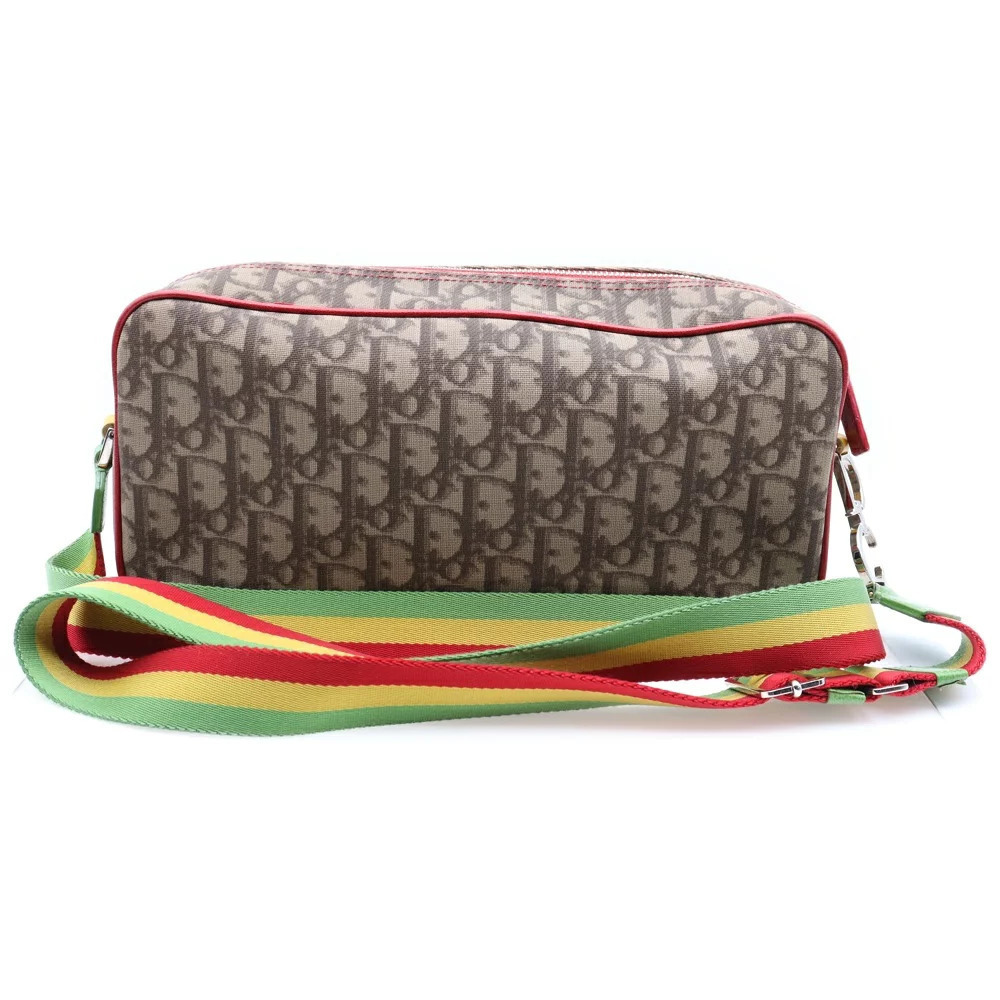 Dior  Beige Christian Rasta Shoulder Red Trotter Bag